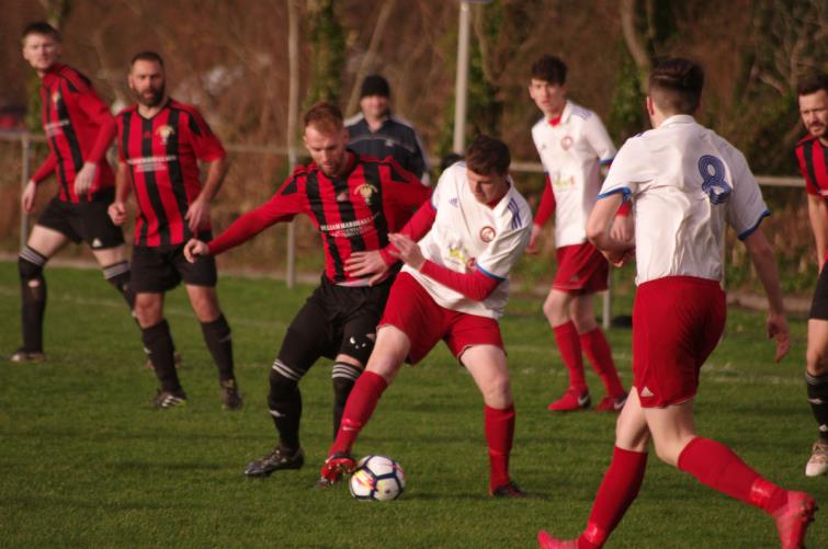 Action from Phoenix Park where Goodwick beat Milford United